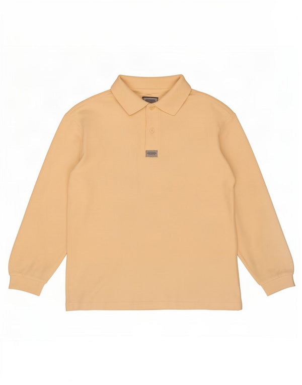 Camisa polo masculina de manga comprida Levi's pequena amarela de algodão
