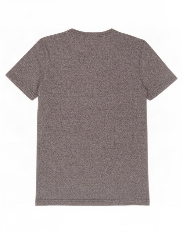 Camiseta masculina Abercrombie & Fitch top pequeno algodão manchado cinza