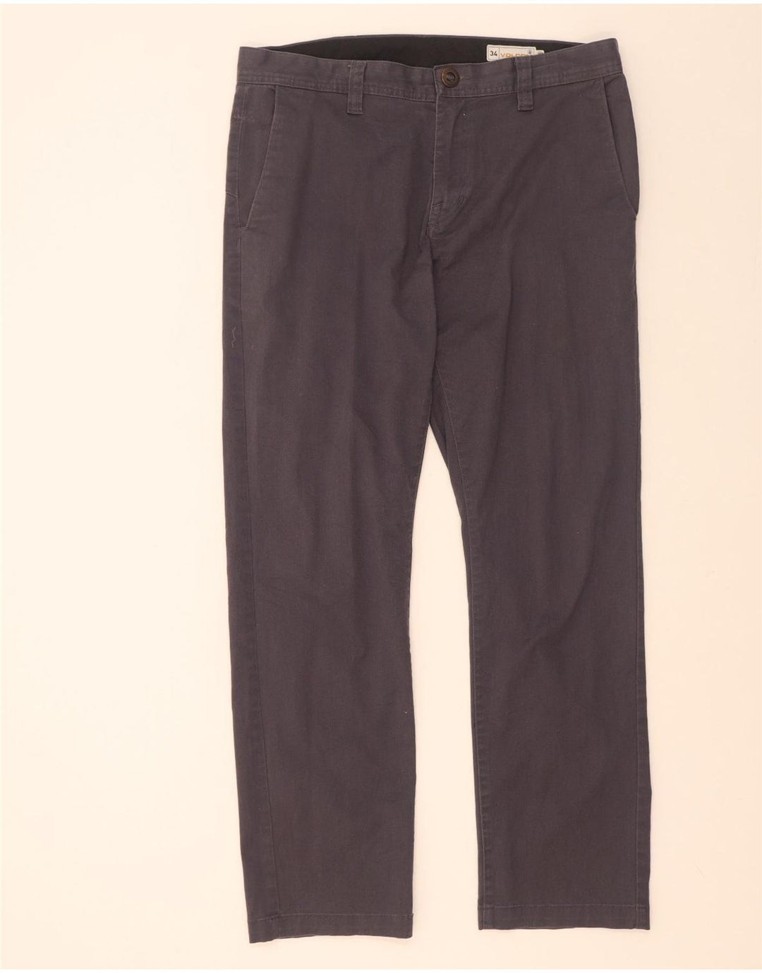 Calça Chino Reta Masculina Volcom W34 L32 Algodão Cinza