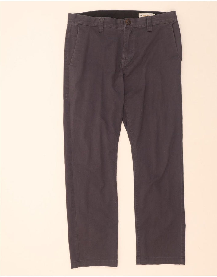 Calça Chino Reta Masculina Volcom W34 L32 Algodão Cinza