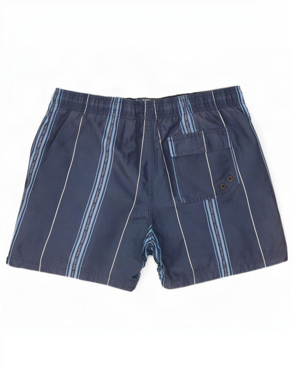 Calções de banho masculinos Calvin Klein Graphic médio azul marinho listrado