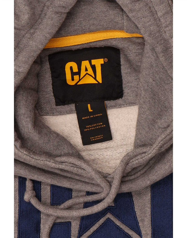 Jumper com capuz gráfico masculino CAT grande algodão cinza