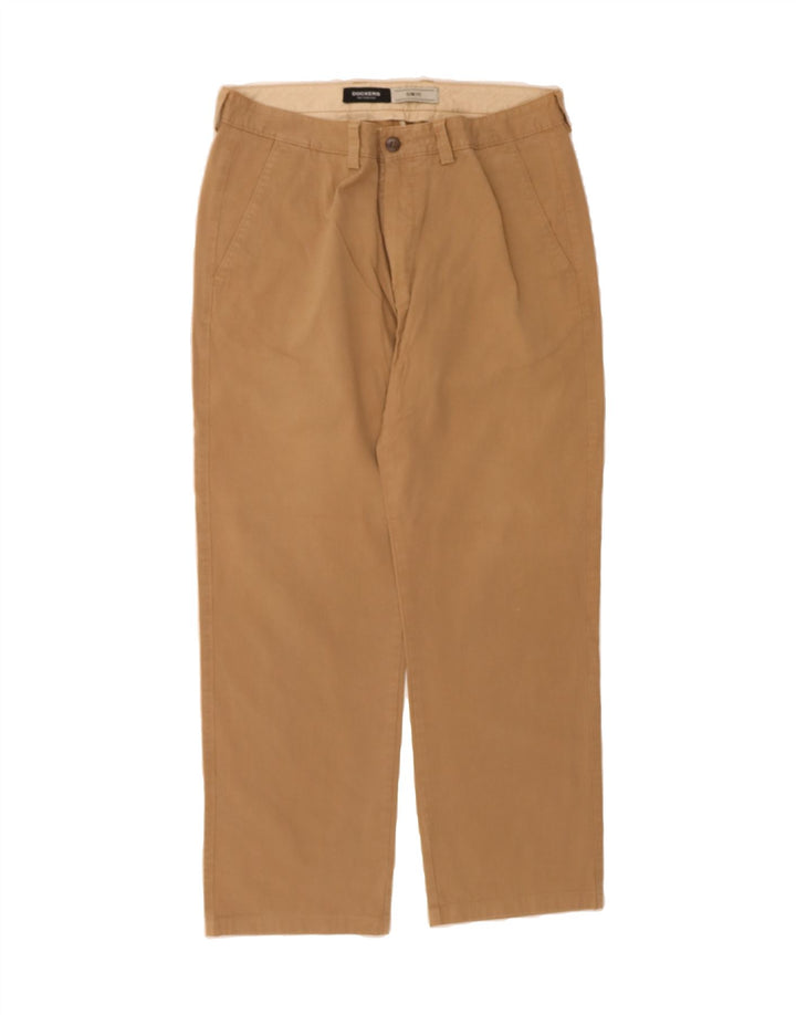 DOCKERS Mens Slim Fit Chino Trousers W34 L30 Brown Vintage Dockers and Second-Hand Dockers from Messina Hembry 