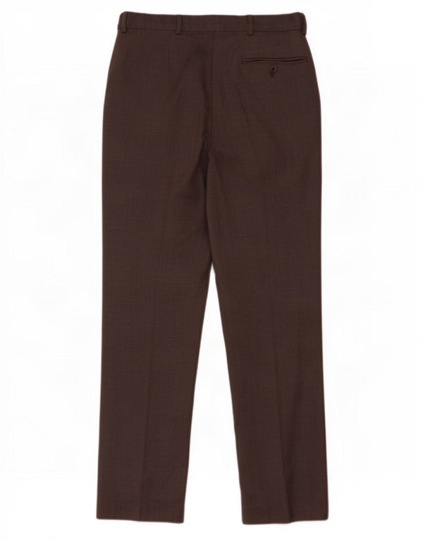 Calça masculina de terno reto Marks & Spencer W30 L30 lã cinza