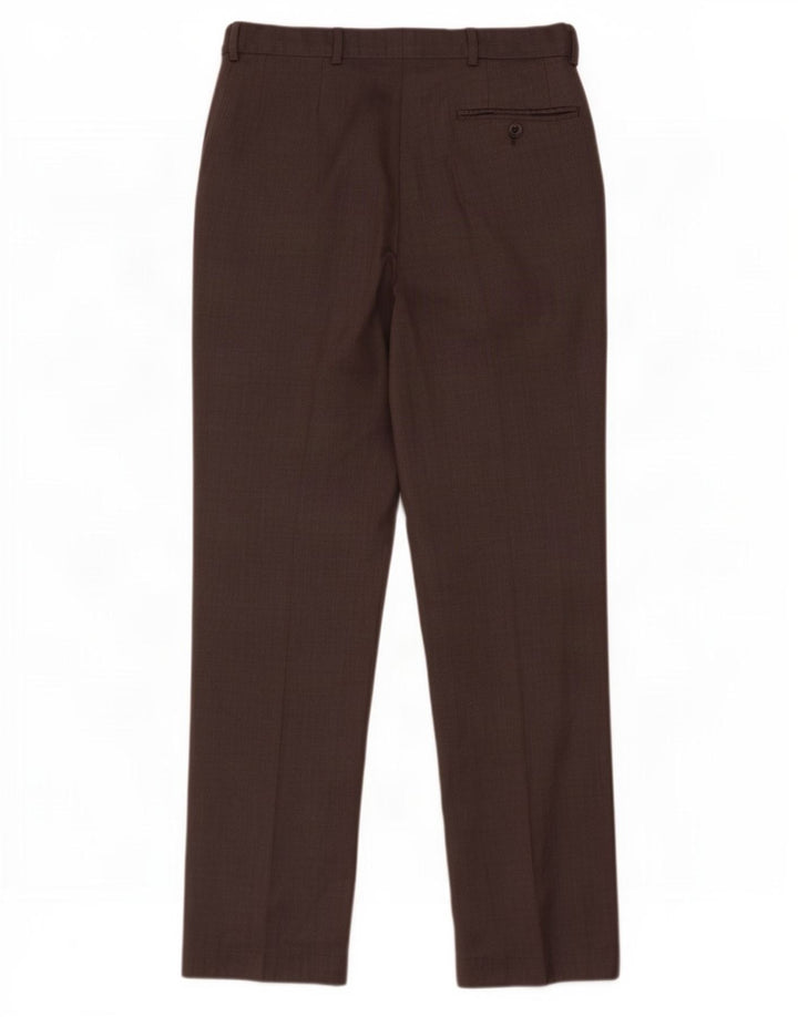Calça masculina de terno reto Marks & Spencer W30 L30 lã cinza