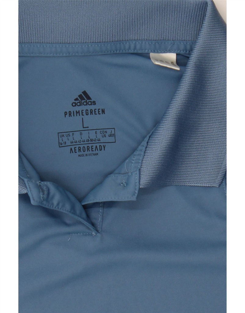 ADIDAS Womens Aeroready Polo Shirt UK 16/18 Large Blue Vintage Adidas and Second-Hand Adidas from Messina Hembry 