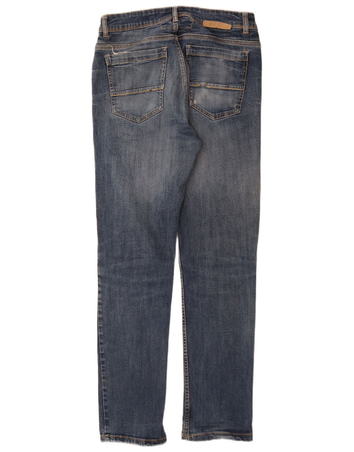 Calça Jeans Feminina Dack's Distressed Slim IT 46 Grande W30 L29 Azul Algodão