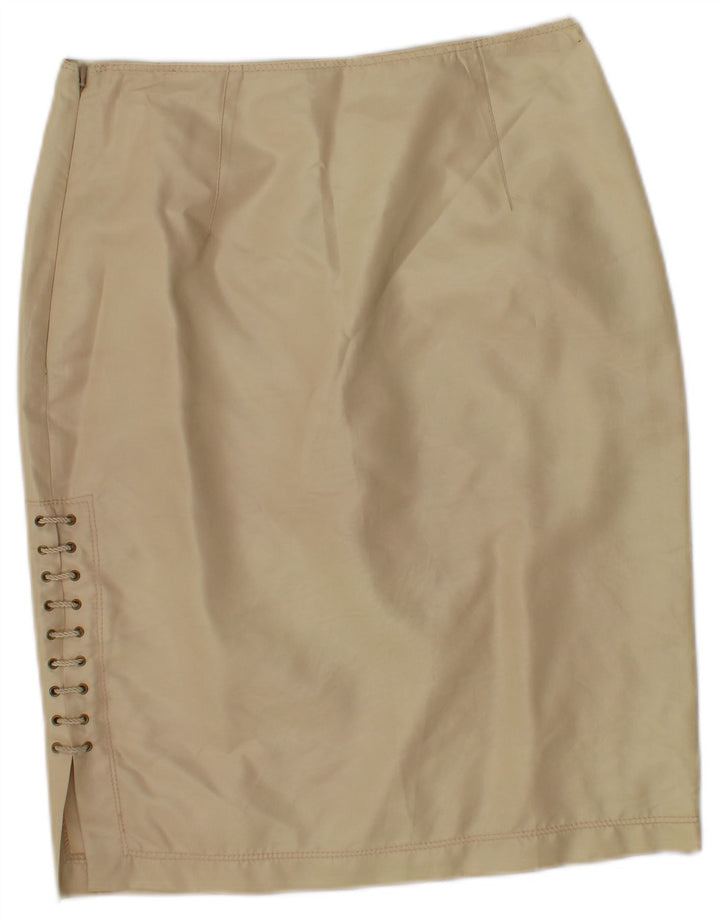 Saia lápis feminina vintage pequena W28 bege