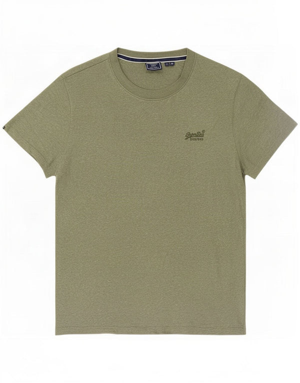 Camiseta masculina Superdry Top XL algodão manchado verde