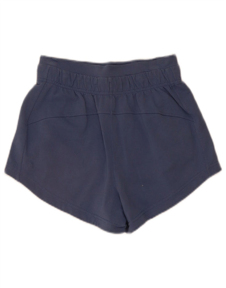 Lululemon Shorts esportivo feminino US 4 pequeno algodão azul marinho