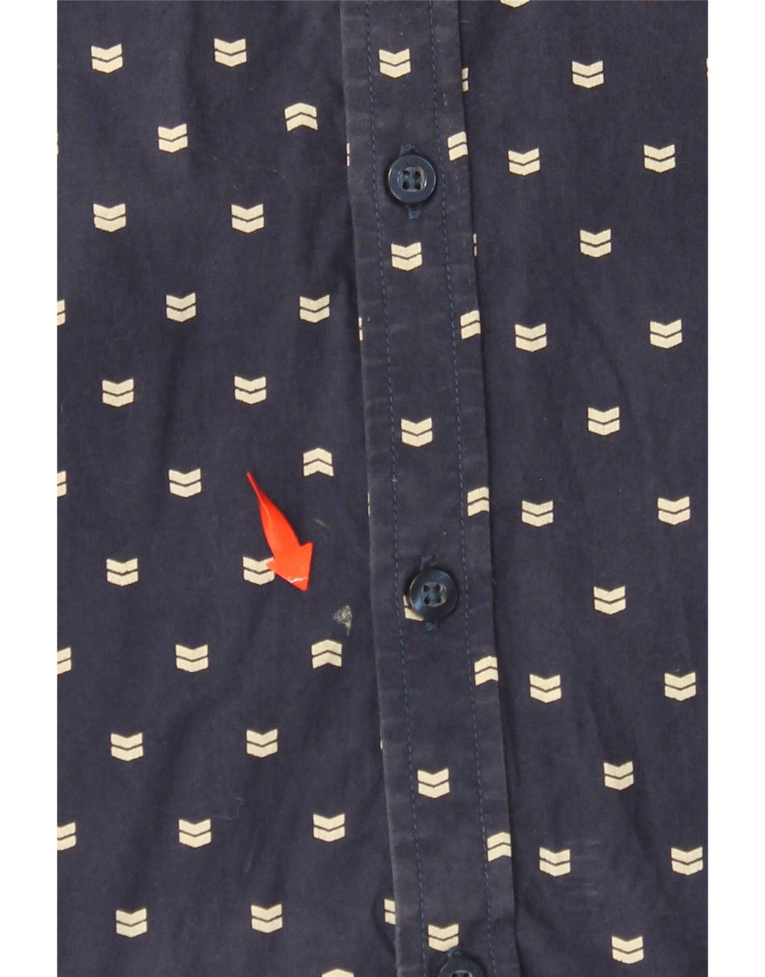 Camisa masculina BILLABONG de manga curta slim fit azul marinho médio manchado de algodão