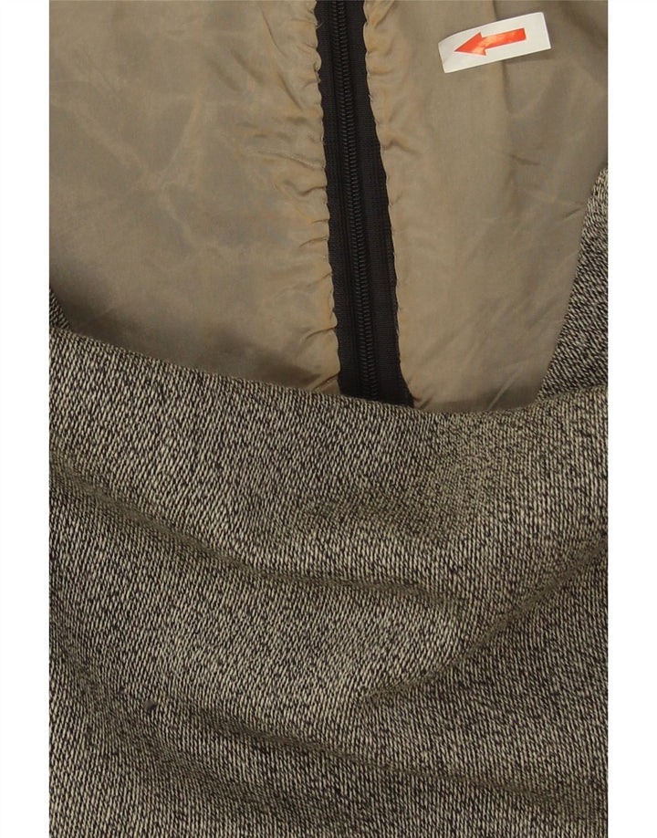 Vestido feminino vintage sem mangas com bainha UK 12 cinza médio