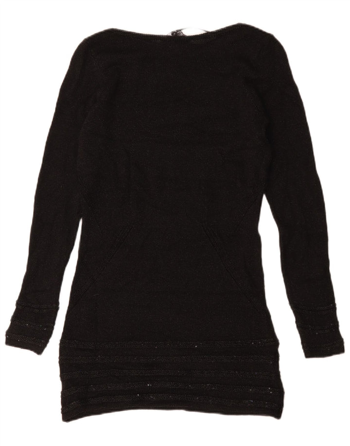 Marks & Spencer Suéter feminino Per Una com gola canoa Reino Unido 8 pequeno preto