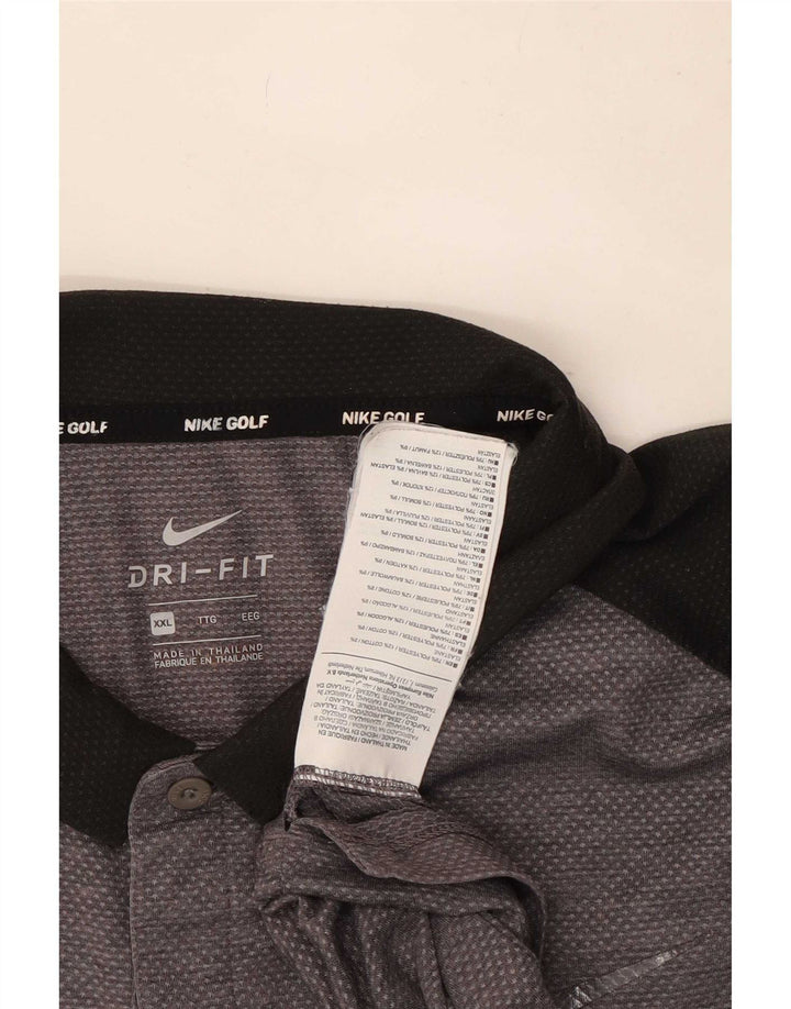 Camisa polo masculina Nike Dri Fit 2XL cinza colorblock poliéster