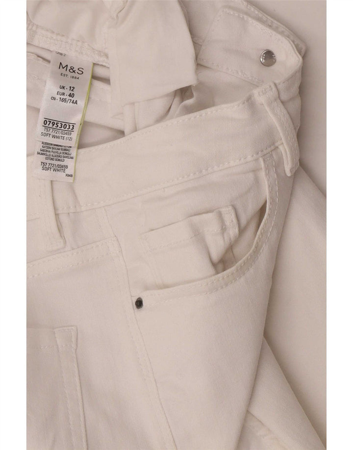 Calça jeans feminina Marks & Spencer UK 12 médio W28 L23 algodão branco