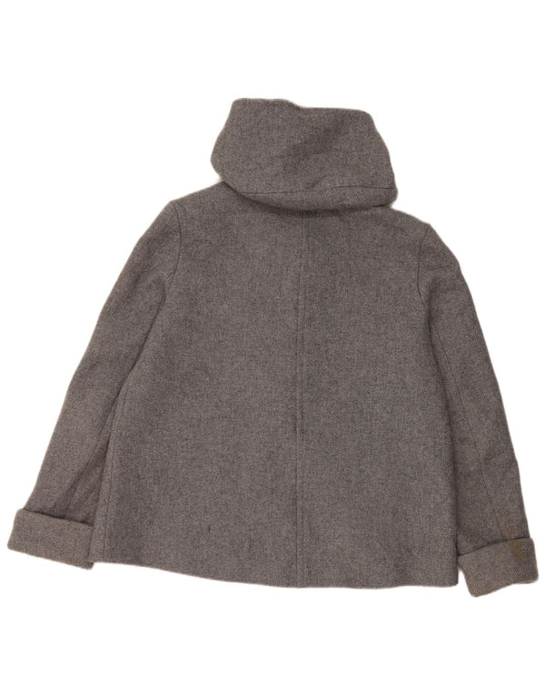Jaqueta bomber com capuz feminina Zara Reino Unido 14 lã cinza médio