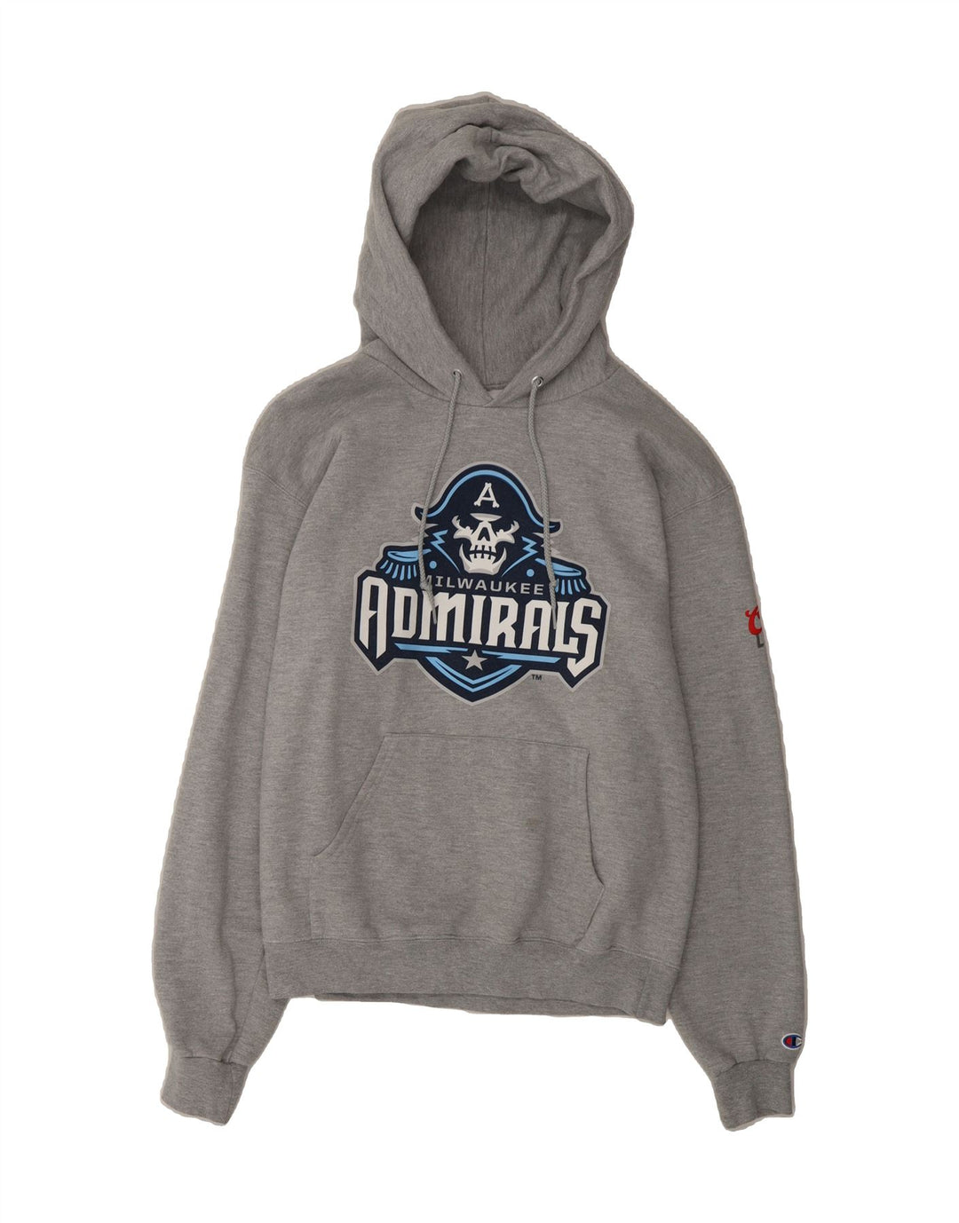 CHAMPION Mens Admirals Milwaukee Graphic Hoodie Jumper Medium Grey Cotton Vintage Champion and Second-Hand Champion from Messina Hembry 