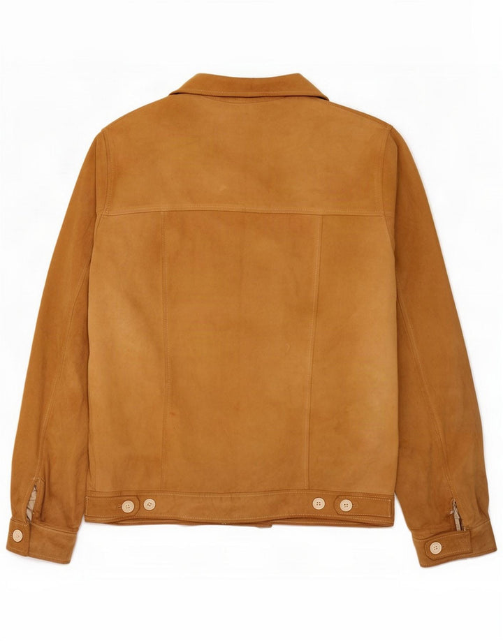 Jaqueta masculina de camurça vintage UK 38 bege médio