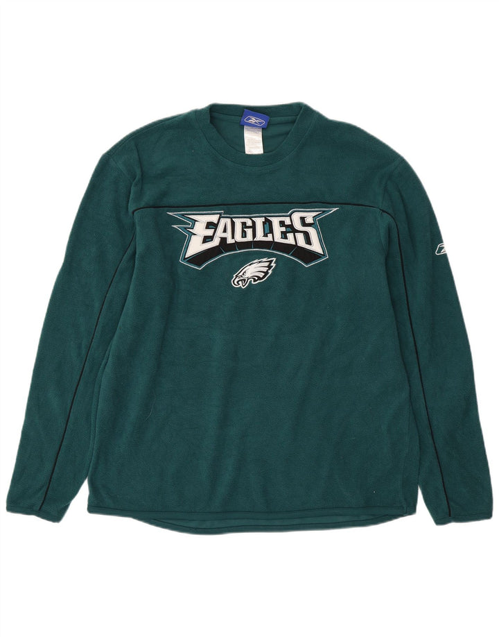 REEBOK Masculino Philadelphia Eagles Graphic Fleece Jumper Pequeno Verde
