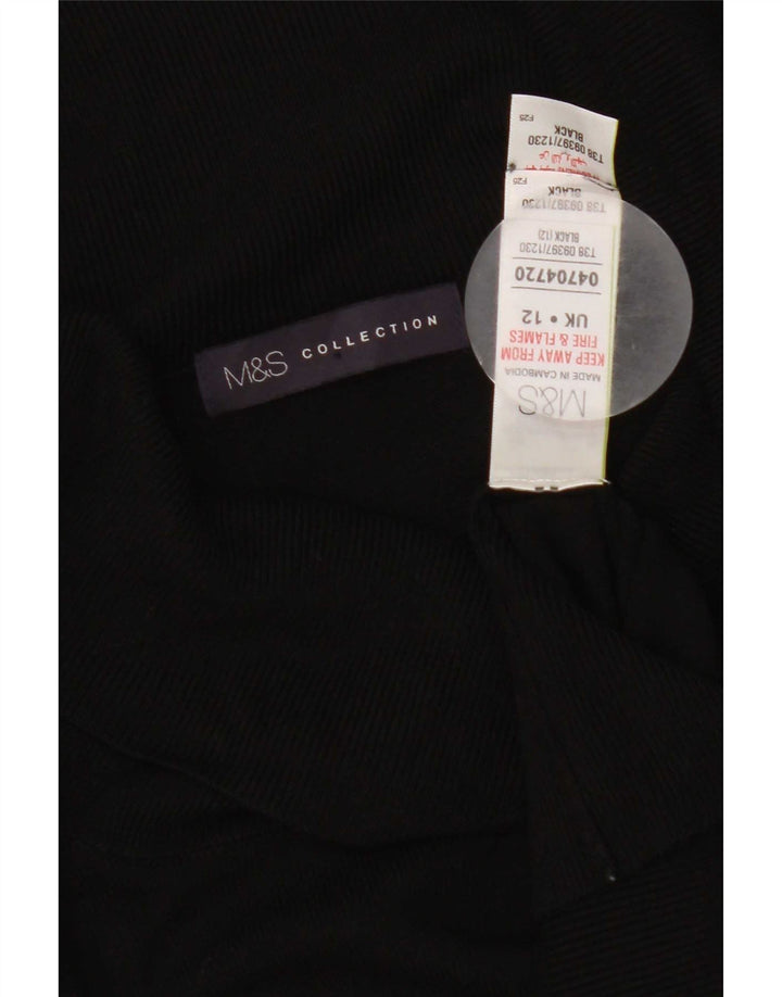 Suéter feminino Marks & Spencer com gola redonda e viscose preta média Reino Unido 12