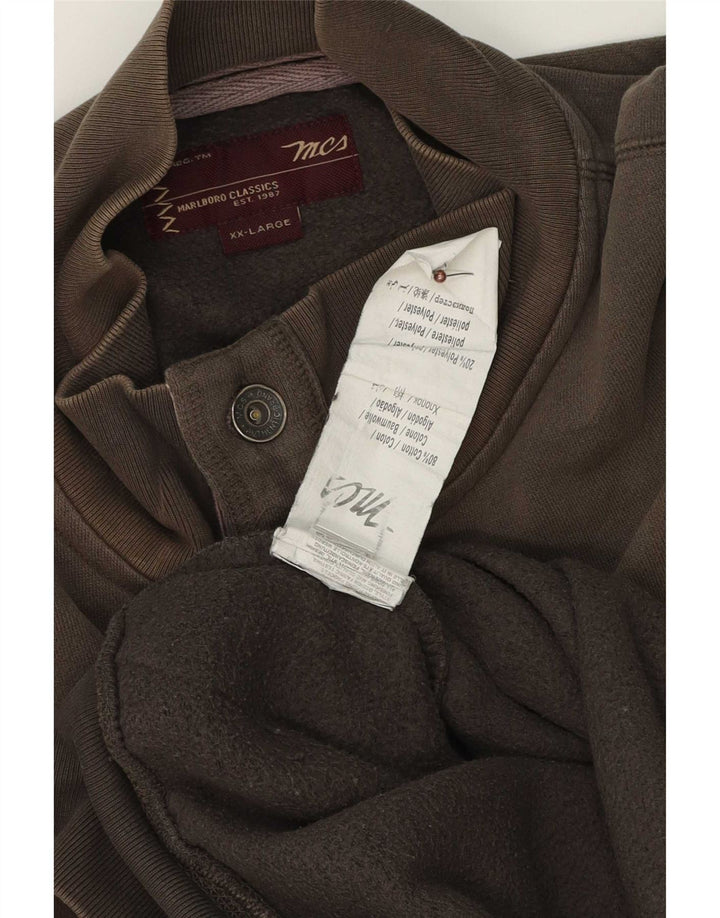 Suéter masculino Marks & Spencer com gola e botão gráfico 2XL algodão marrom