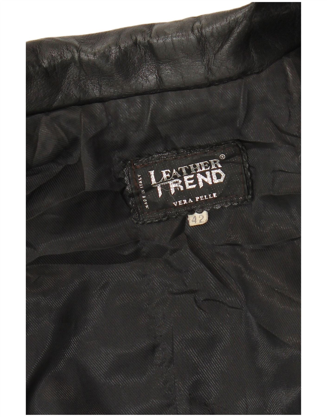 Jaqueta de couro feminina VINTAGE IT 42 couro preto médio