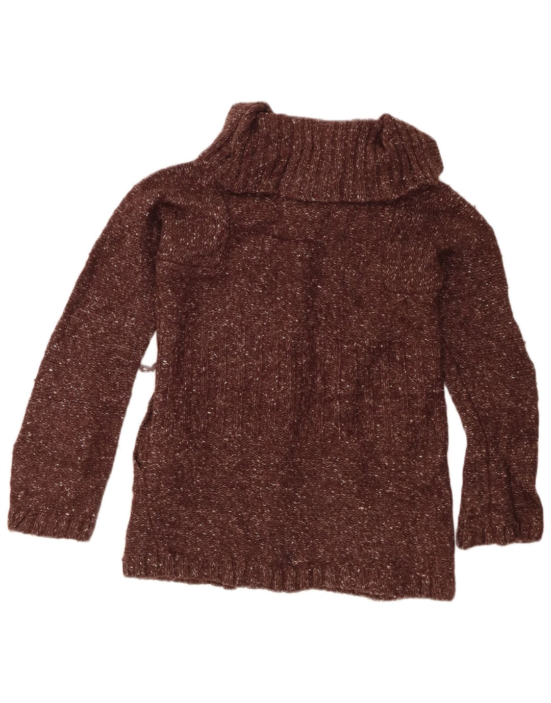 Suéter cardigã feminino J. CREW UK 8 pequeno marrom manchado