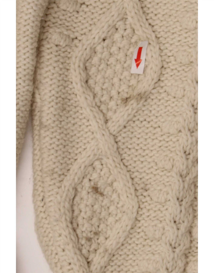 Zara Suéter feminino oversized com gola de tartaruga Reino Unido 16 grande bege