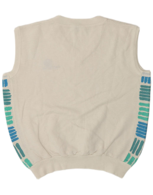 Sergio Tacchini Mens Colete Top XL Branco Colourblock Acrílico