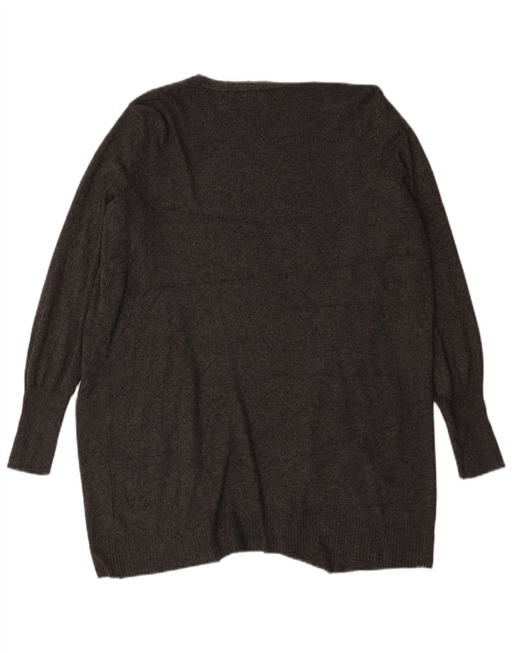 Suéter cardigã aberto grande Marks & Spencer feminino Reino Unido 10 pequeno cinza