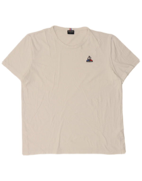 Camiseta masculina Le Coq Sportif top grande algodão branco