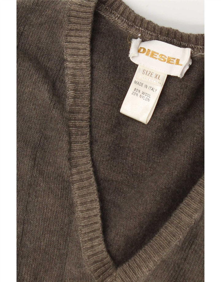 Suéter masculino diesel com decote em V XL lã cinza