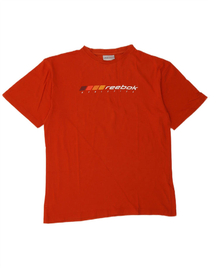 Camiseta gráfica masculina REEBOK XS algodão laranja