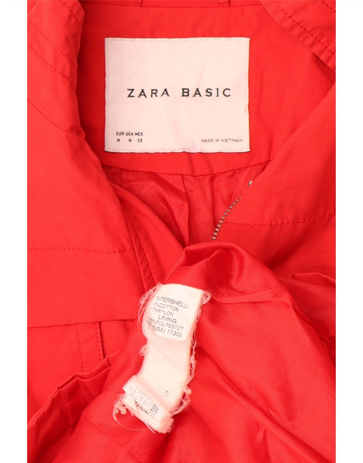 Jaqueta militar feminina Zara UK 12 algodão vermelho médio