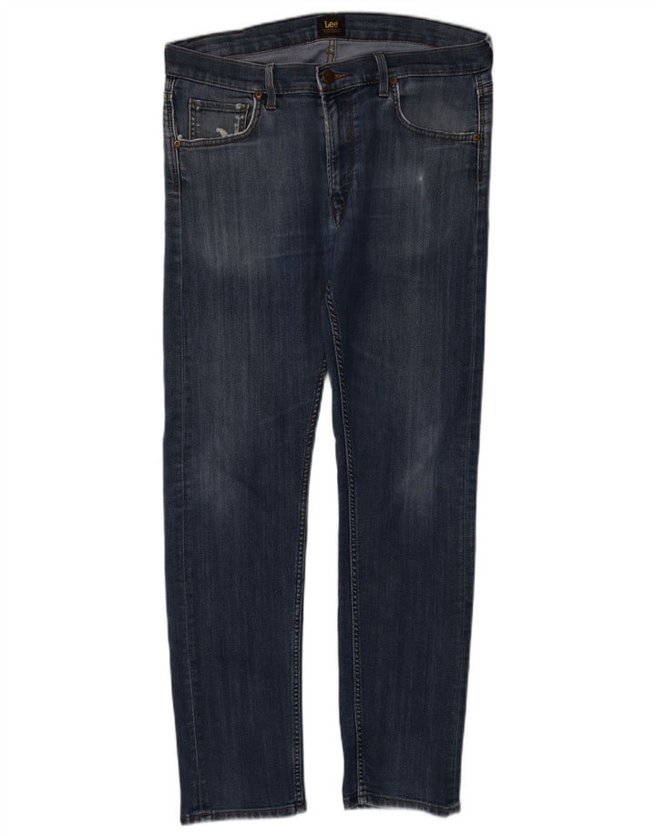 LEE Masculino Daren Zip Fly Slim Jeans W34 L32 Azul Algodão