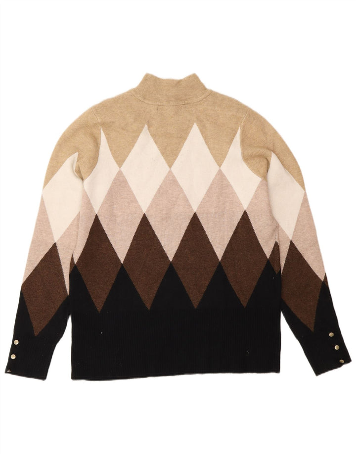 Suéter feminino Marks & Spencer com gola tartaruga Reino Unido 12 médio multicolorido