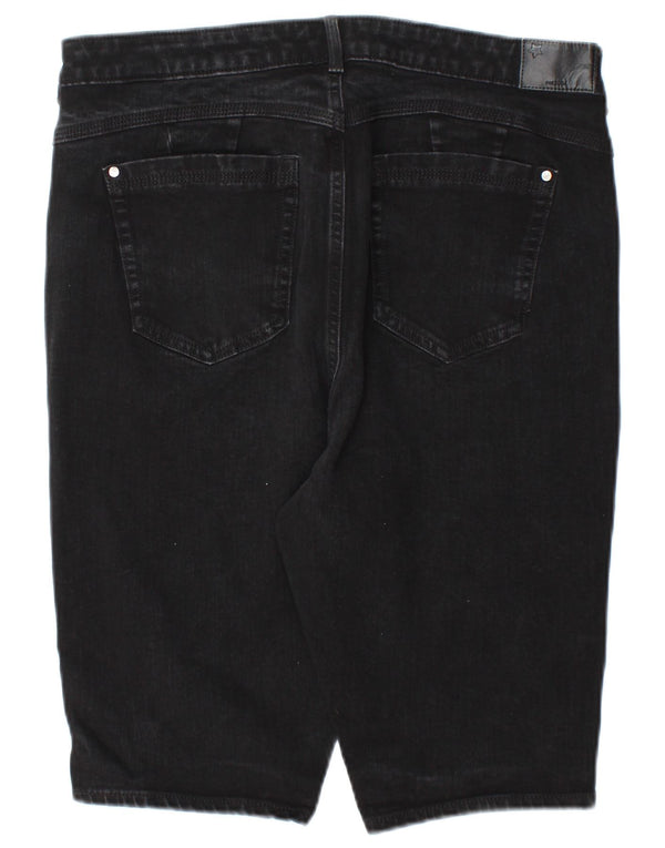 Shorts jeans feminino Marks & Spencer Reino Unido 18 XL W36 algodão preto