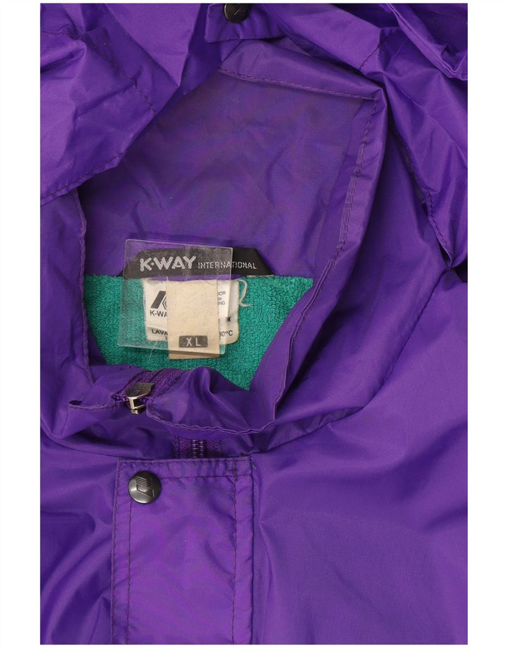 Jaqueta de chuva masculina com capuz K-WAY UK 42 XL poliamida roxa