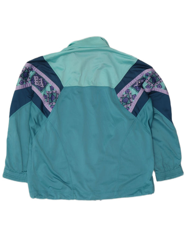 Diadora Mens Graphic Tracksuit Top Jacket UK 38 Médio Verde Geométrico