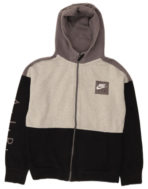 Suéter NIKE Boys Air Graphic Zip com capuz 13-14 anos XL preto colorblock