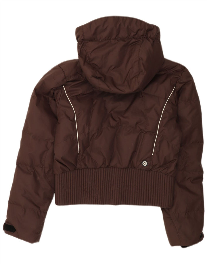 Jaqueta acolchoada com capuz feminino Colmar IT 42 poliamida marrom médio