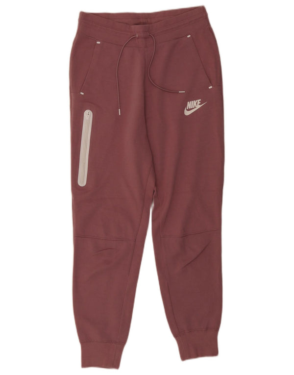 Nike Womens Crop Tracksuit Calças Joggers UK 10 Small Pink Colourblock