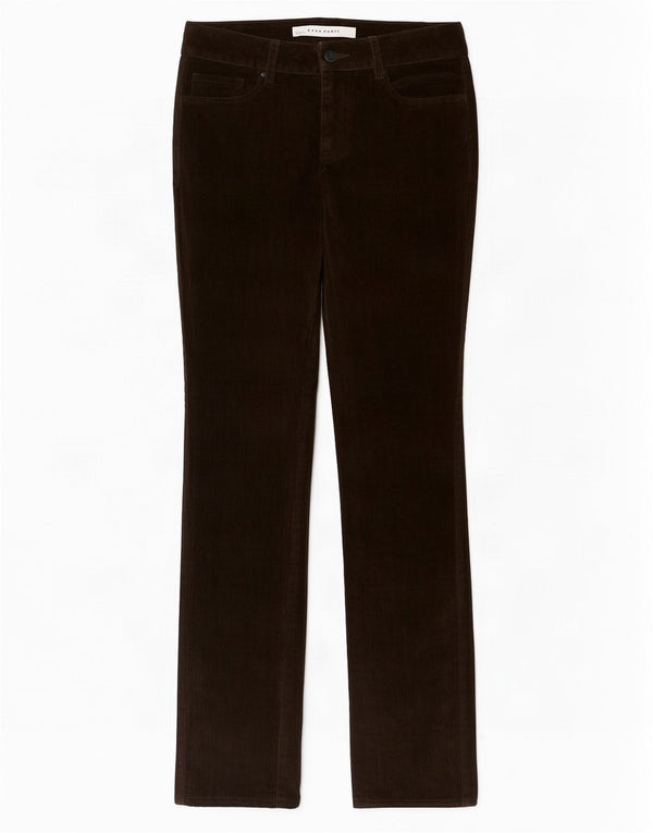 Zara Calça feminina casual slim de veludo UE 36 XS W26 L33 cáqui