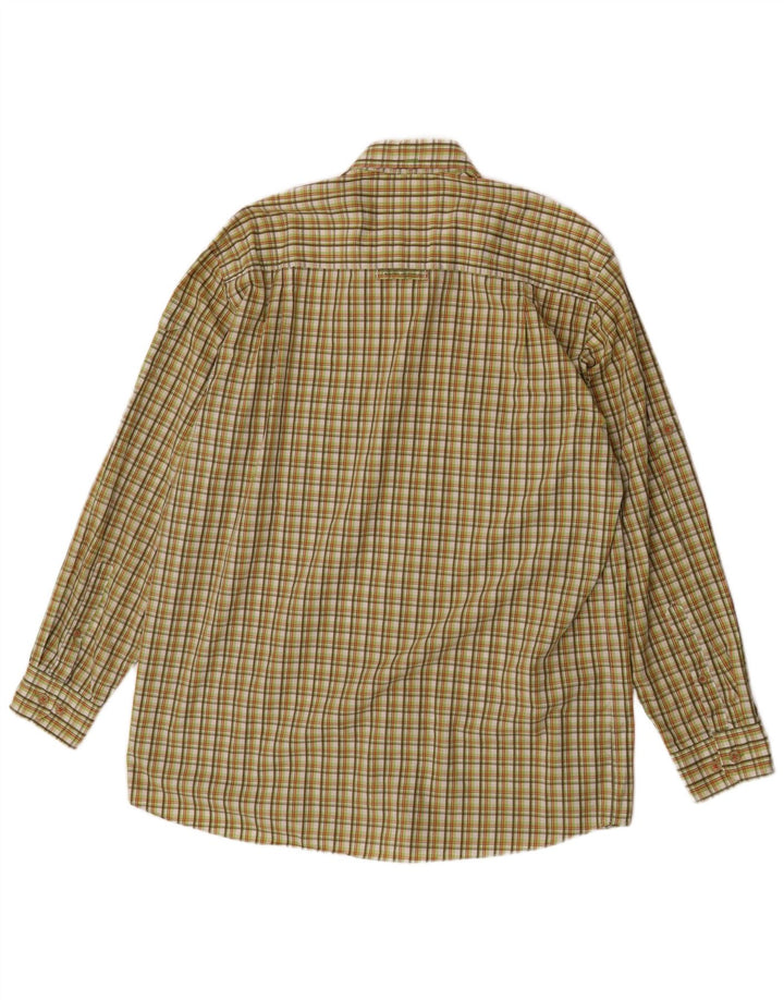 Camisa masculina Camel Active grande algodão xadrez verde