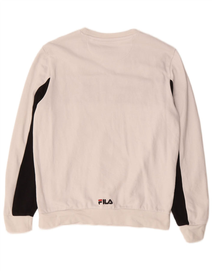 Fila moletom gráfico masculino jumper pequeno branco colorblock