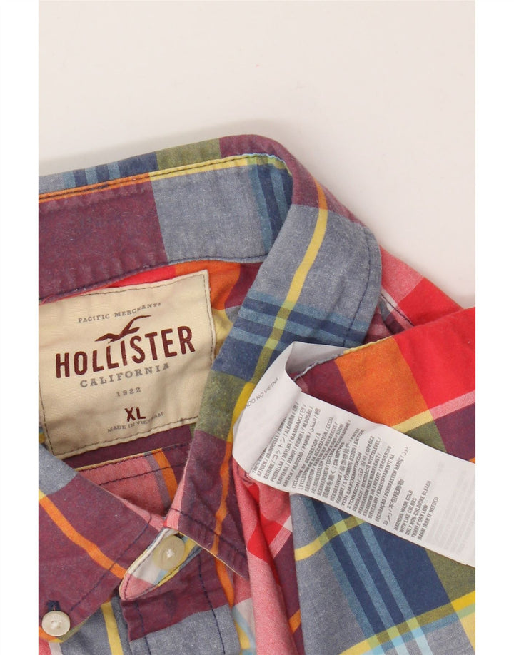 Camisa masculina Hollister XL de algodão xadrez multicolorido