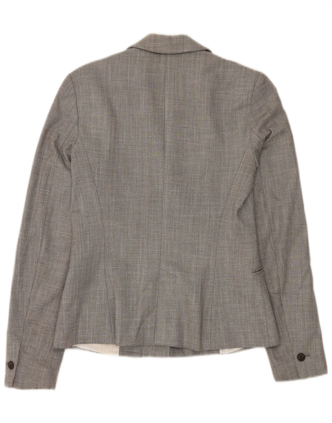 Jaqueta blazer feminina Zara com 1 botão Reino Unido 6 XS cinza Chevron poliéster