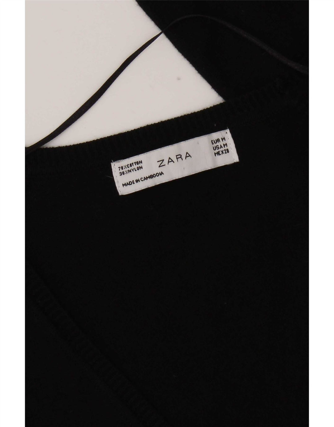 Suéter cardigã feminino Zara Reino Unido 12 algodão preto médio