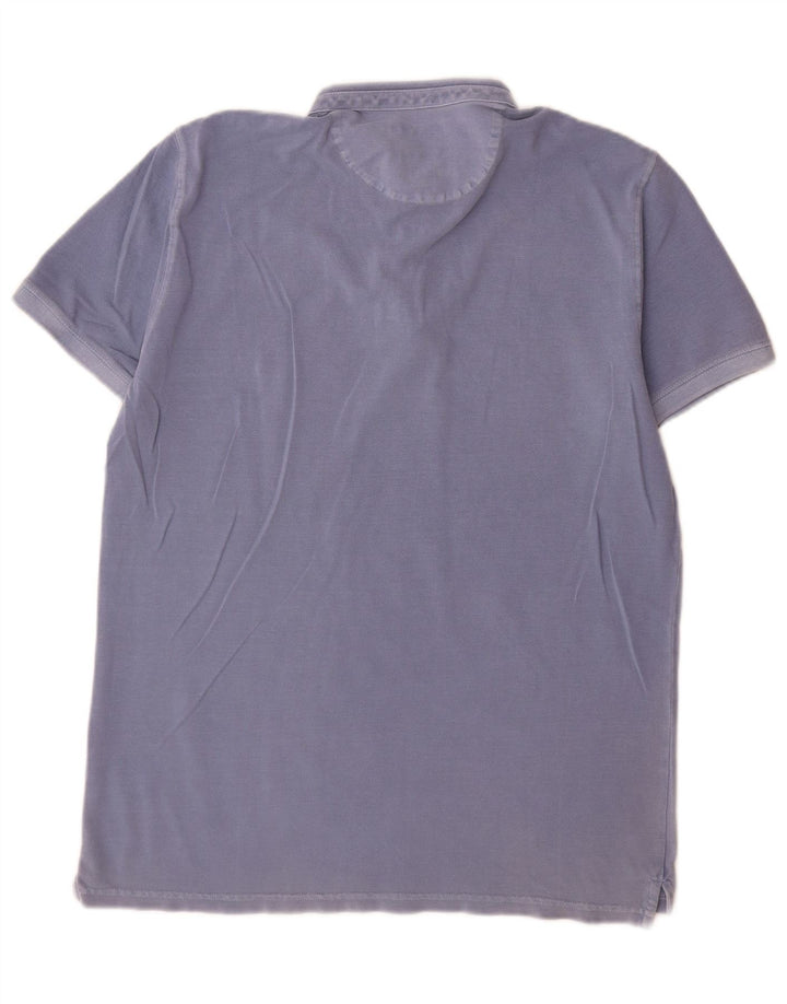 Camisa polo masculina Massimo Dutti casual fit grande azul