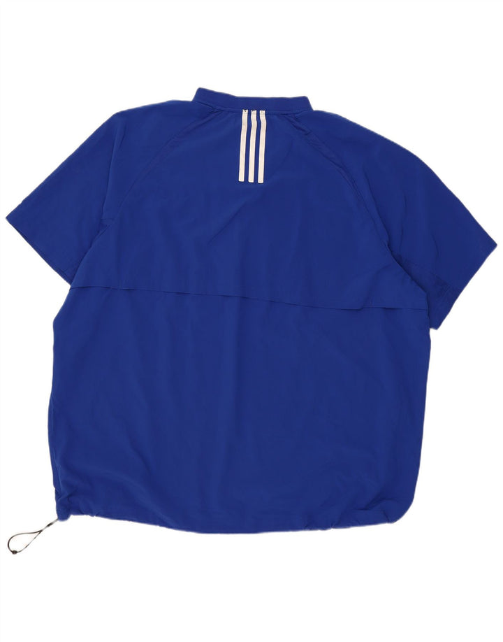 Adidas masculino manga curta pulôver treino top 3XL azul poliéster